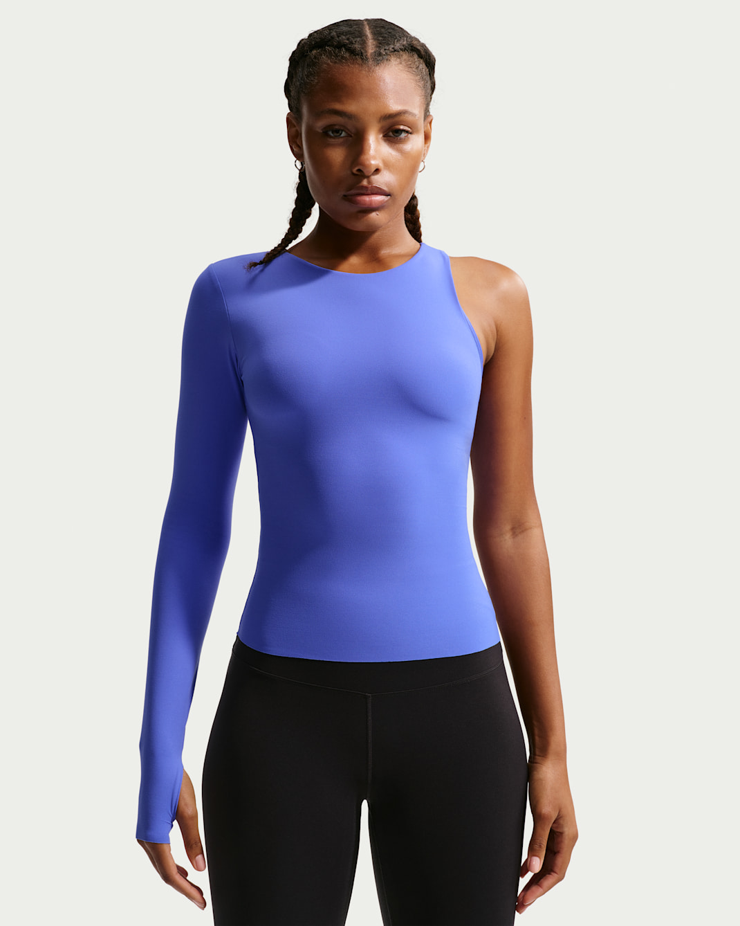 Nike Zenvy Women's Dri-FIT One-Sleeve Top - Sapphire/White/White