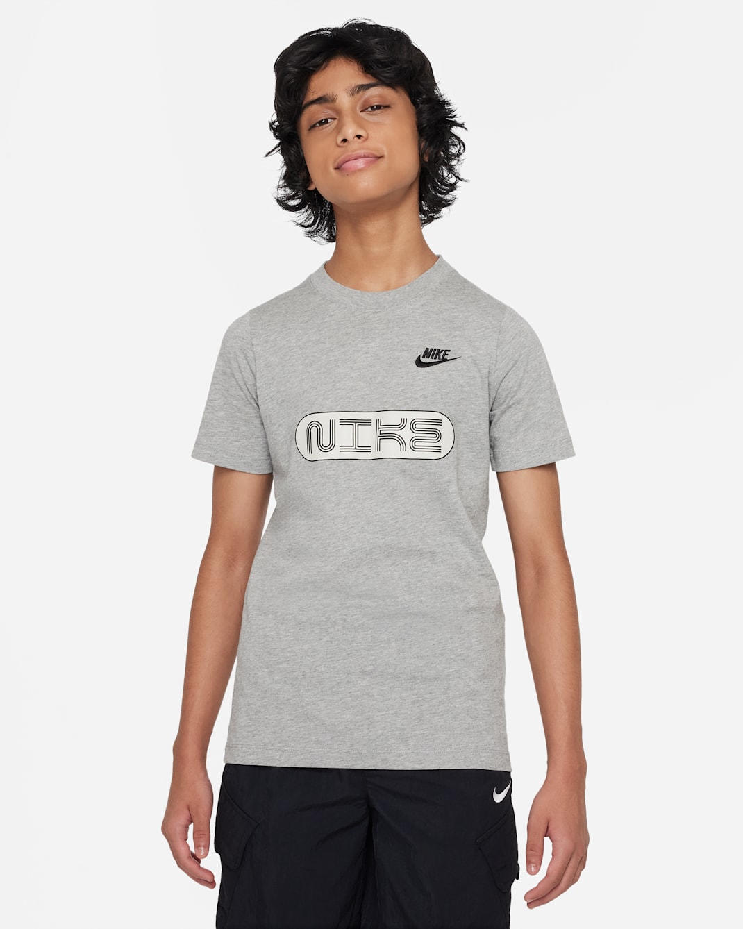 Nike Sportswear Older Kids' (Boys') T-Shirt - Dark Grey Heather