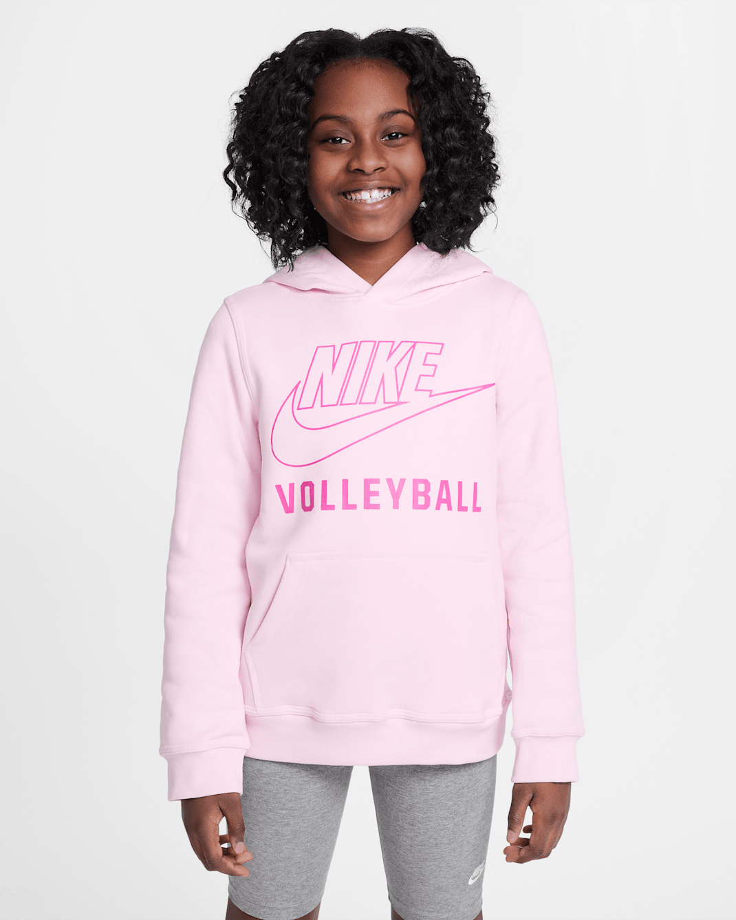 Sudadera con gorro sin cierre de vóleibol para niños talla grande Nike - Espuma rosa