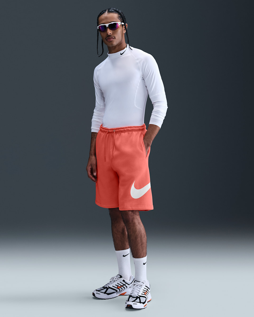 Nike Club Men's Fleece Shorts - Magic Ember/Magic Ember/White