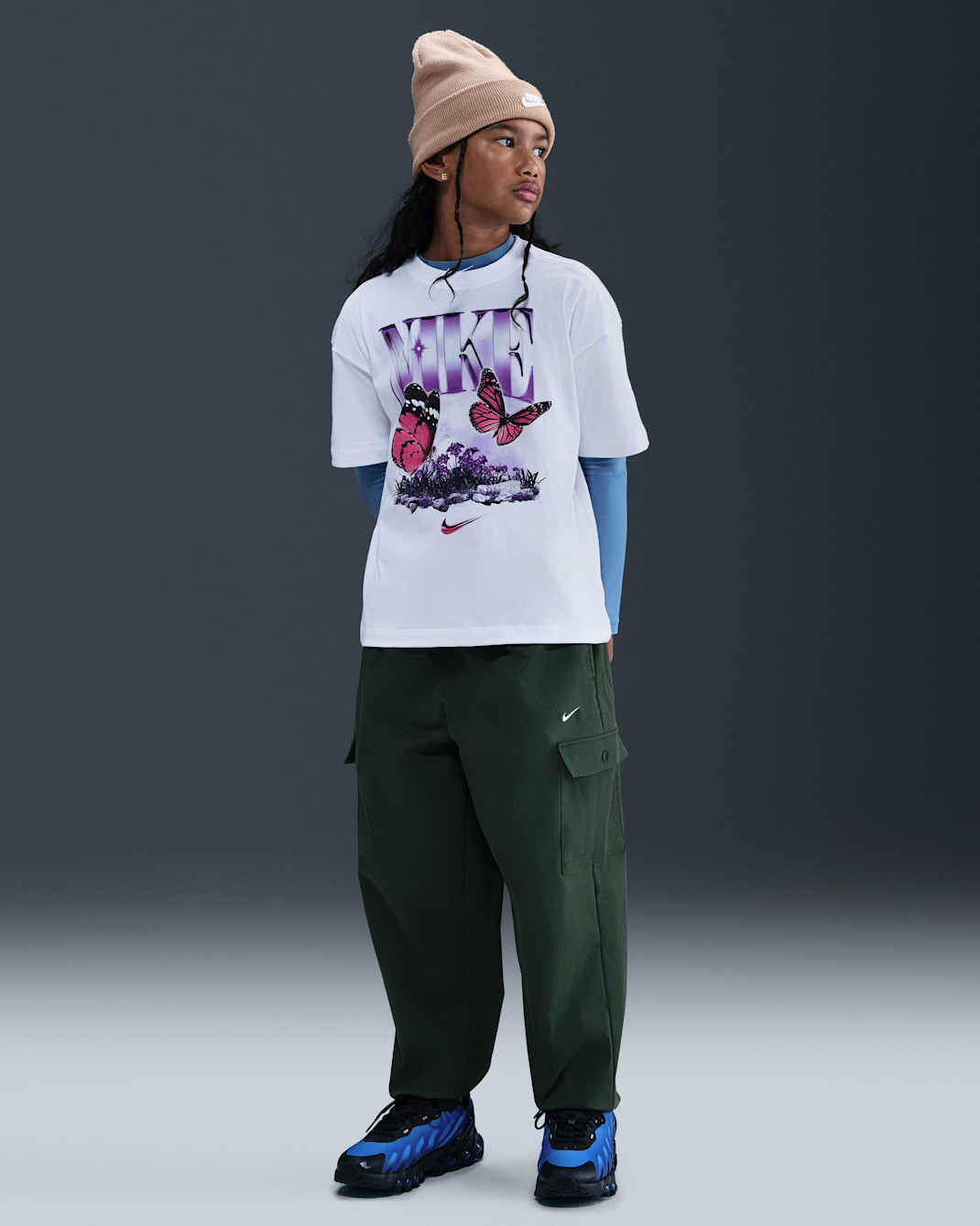 Nike Sportswear Kız Çocuk Kargo Eşofman Altı - Fir/Beyaz