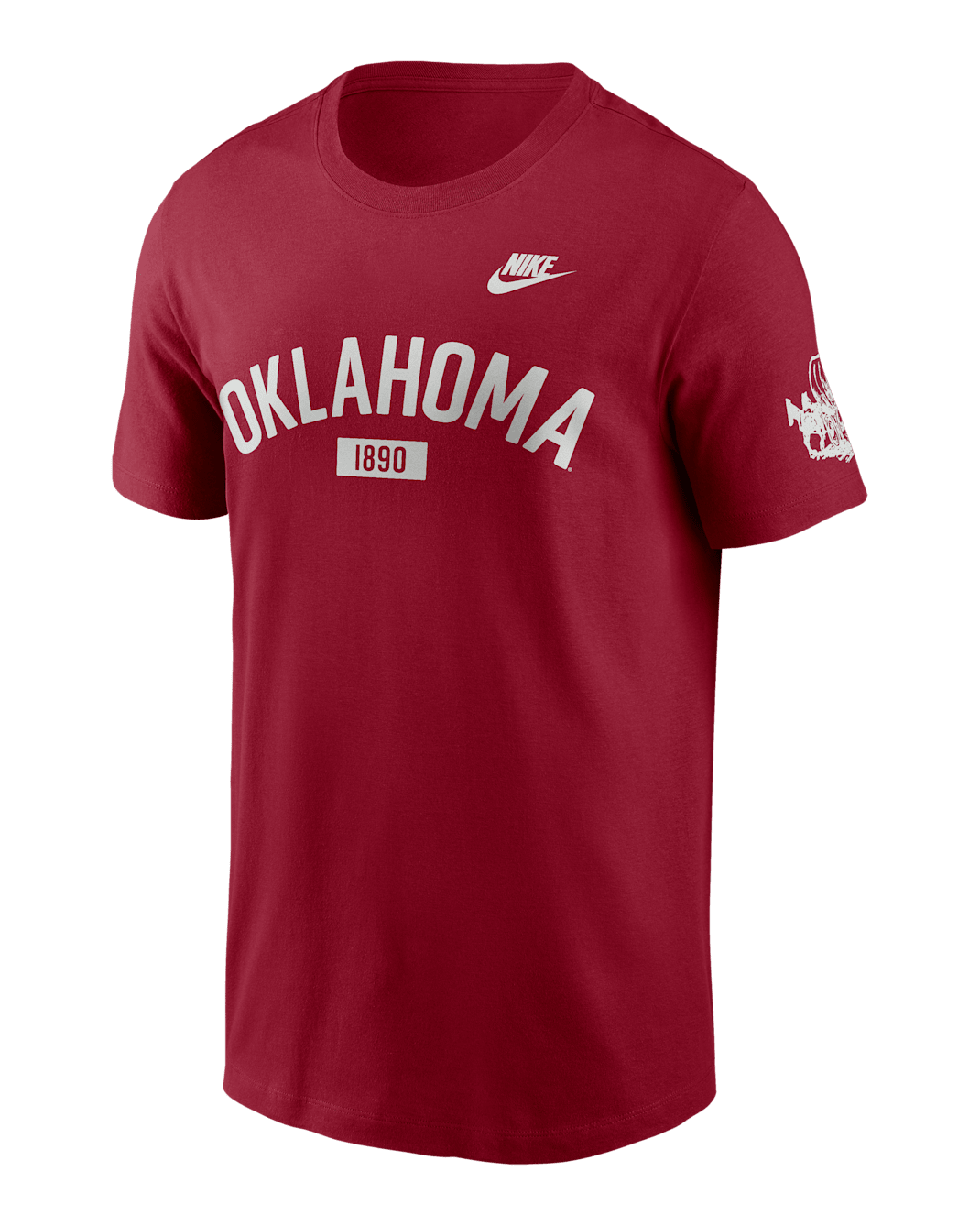 Oklahoma Legacy Arch 2-Hit Men's Nike College T-Shirt - Crimson