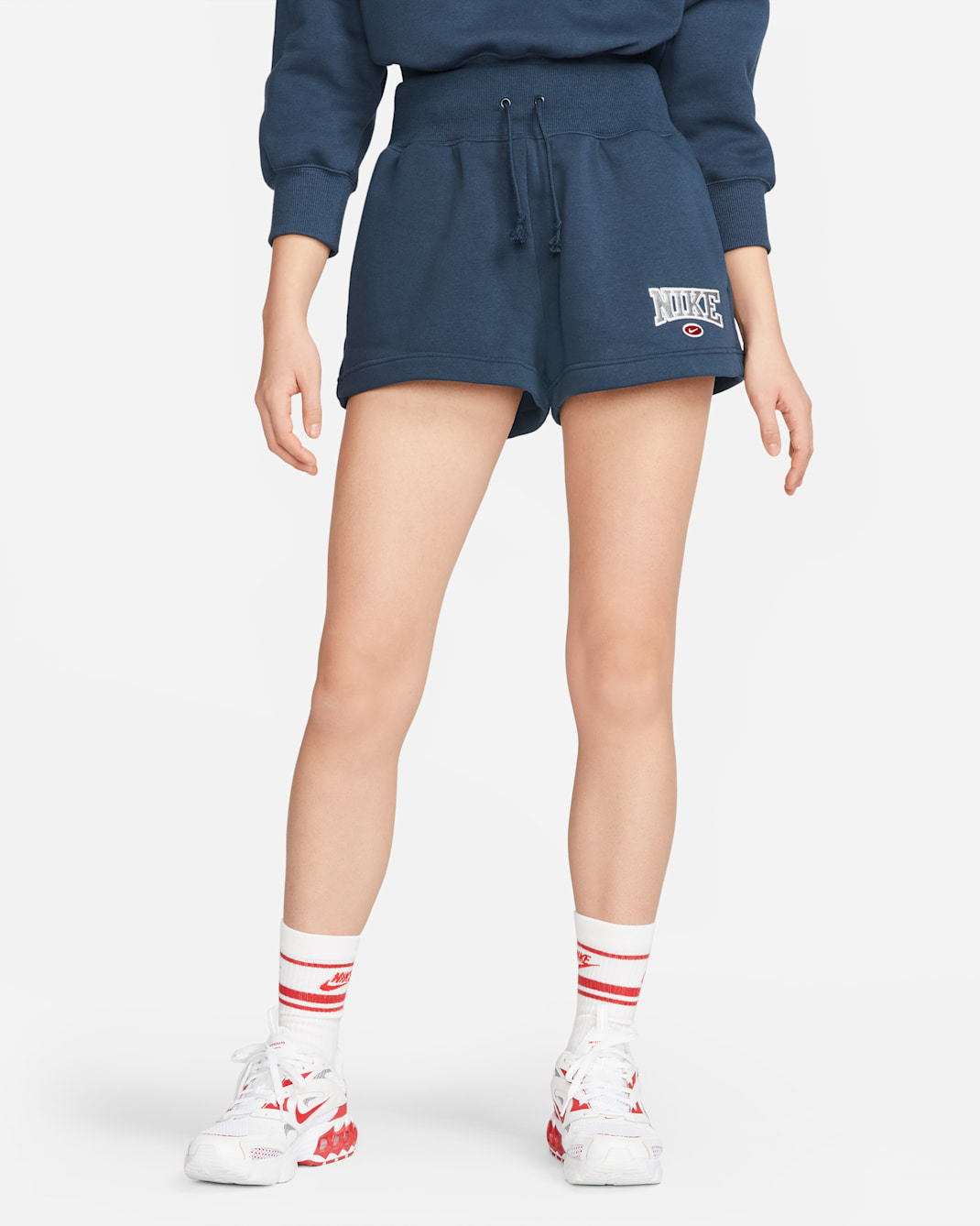 Nike Sportswear Phoenix Fleece Women's High-Waisted Shorts - Armory Navy