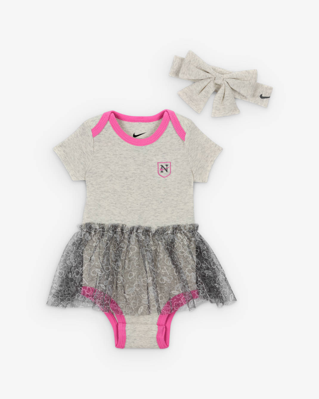 Nike Baby Nike Jumble Tutu Bodysuit and Headband 2-Piece Set - Birch Heather