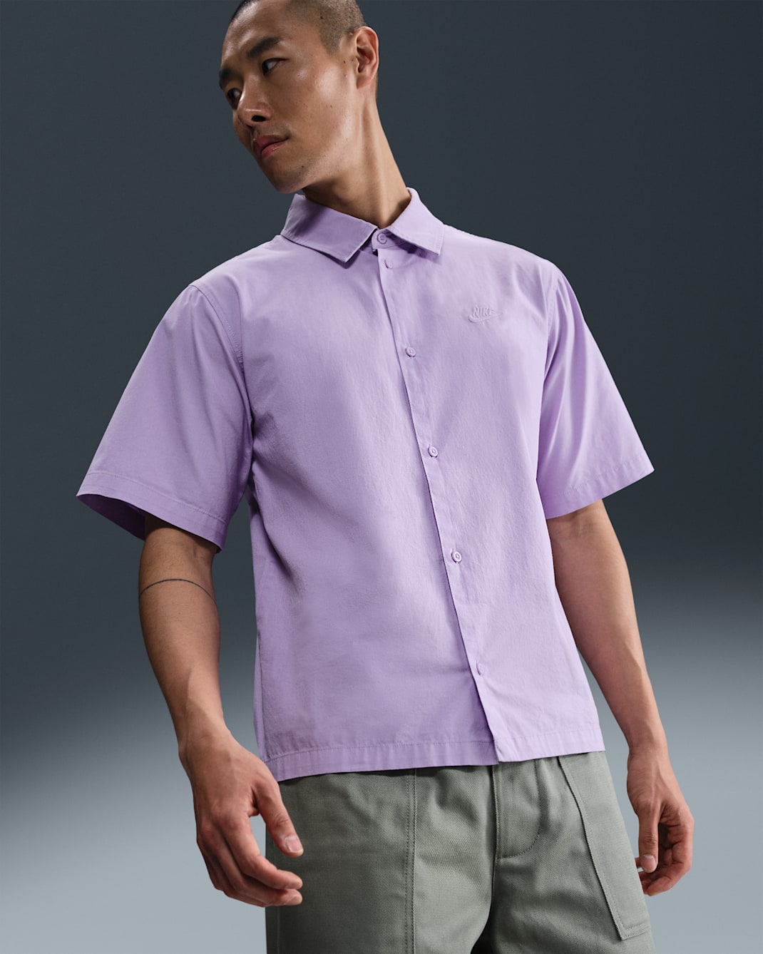 Playera con botones de manga corta para hombre Nike Club - Hortensias/Hortensias