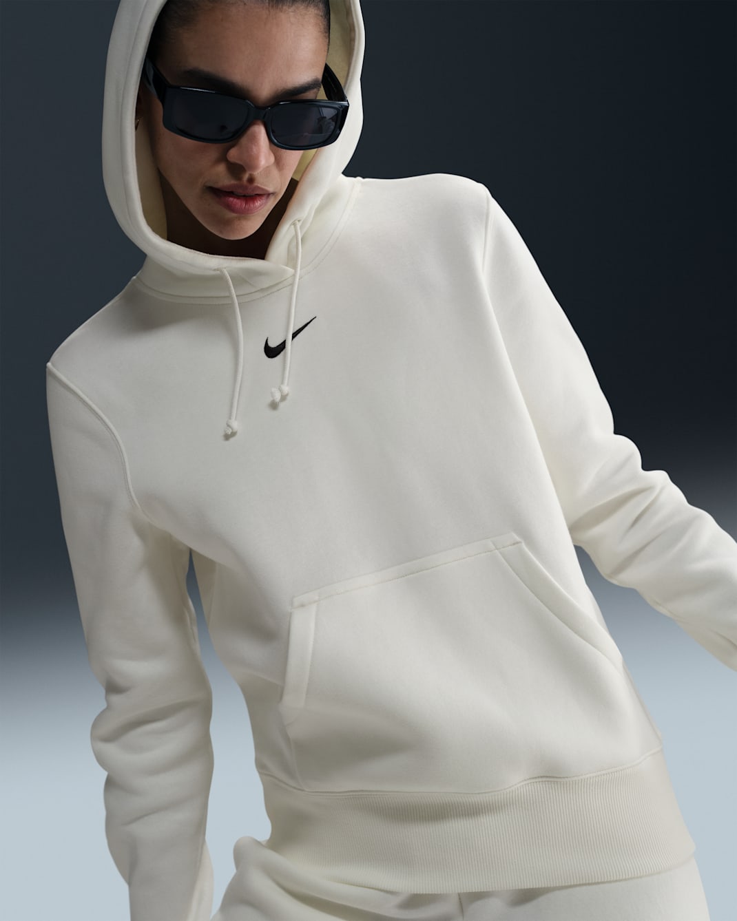 Nike Sportswear Phoenix Fleece Women's Pullover Hoodie - Sail/Black