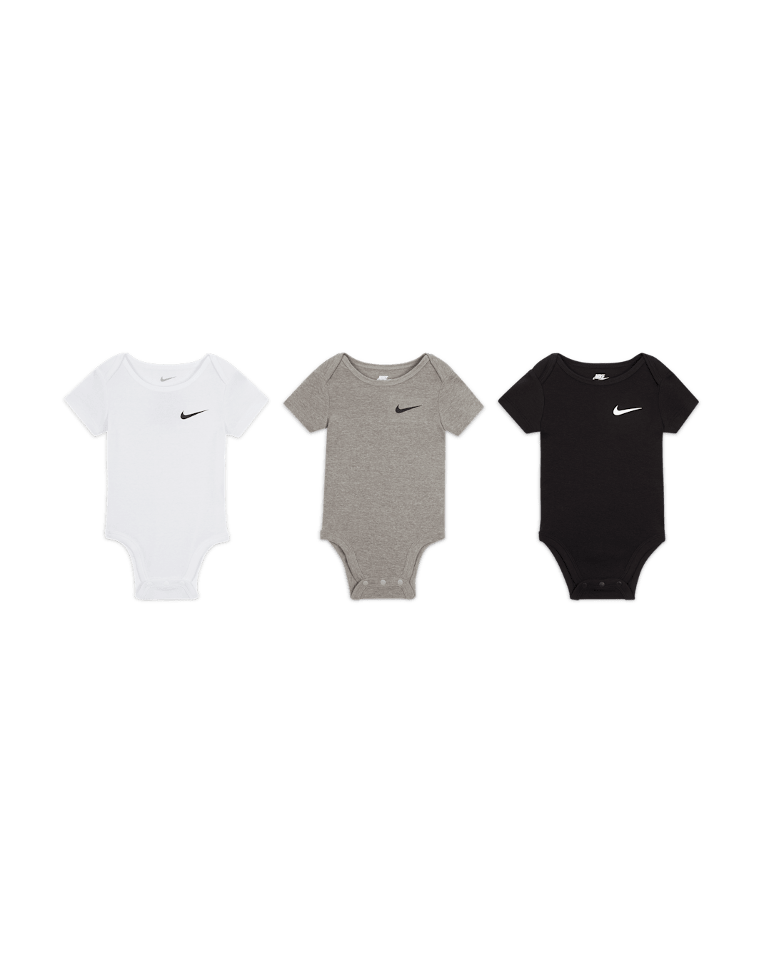 Nike Baby (0-9M) Mini Me Bodysuits (3-Pack) - Dark Grey Heather