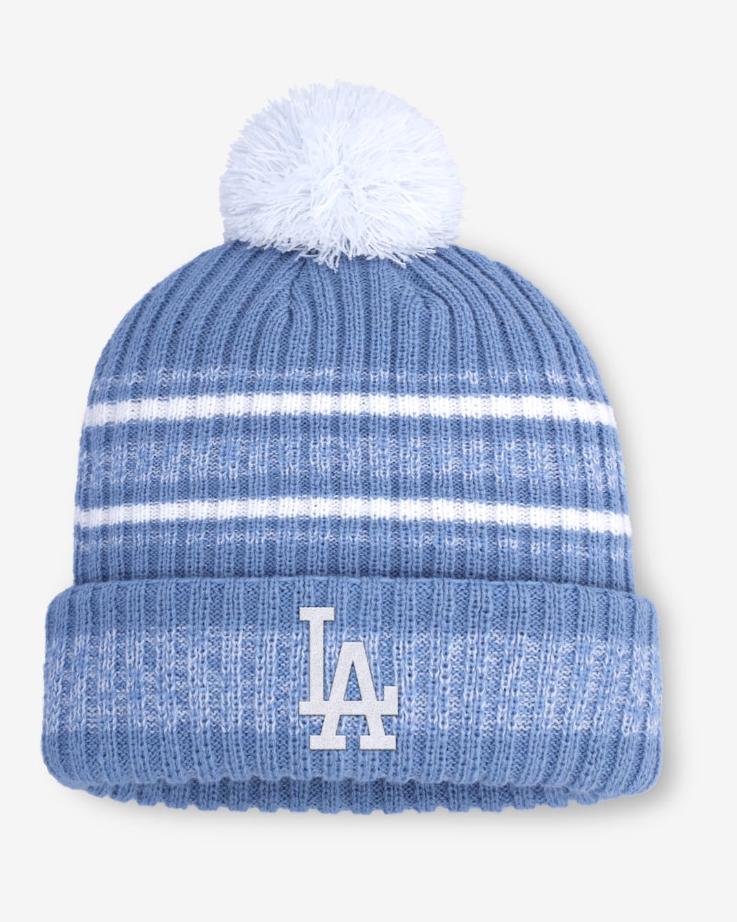 Los Angeles Dodgers Peak Men's Nike MLB Cuffed Pom Beanie - Light Blue