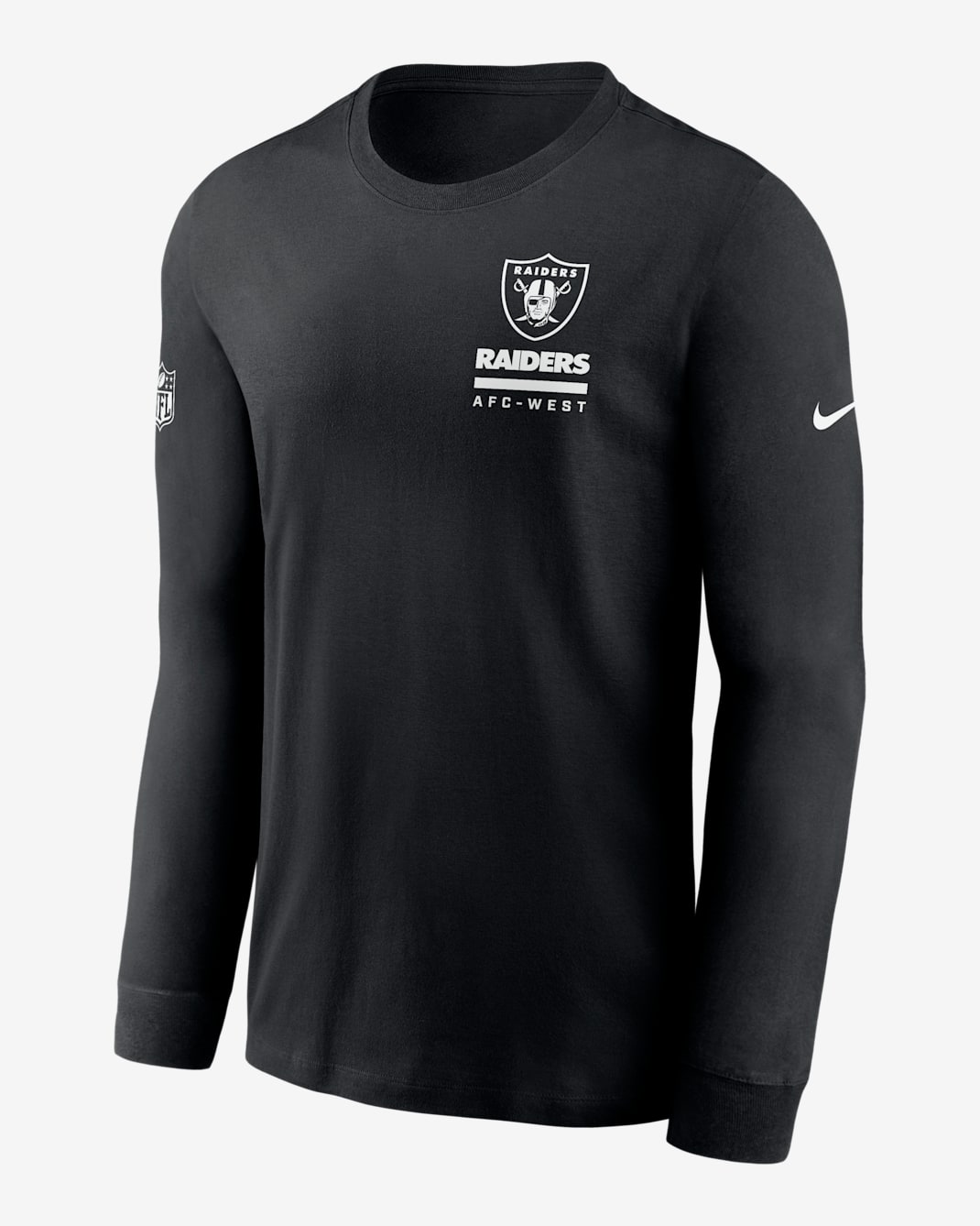 Las Vegas Raiders Sideline Team Issue Men's Nike Dri-FIT NFL Long-Sleeve T-Shirt - Black