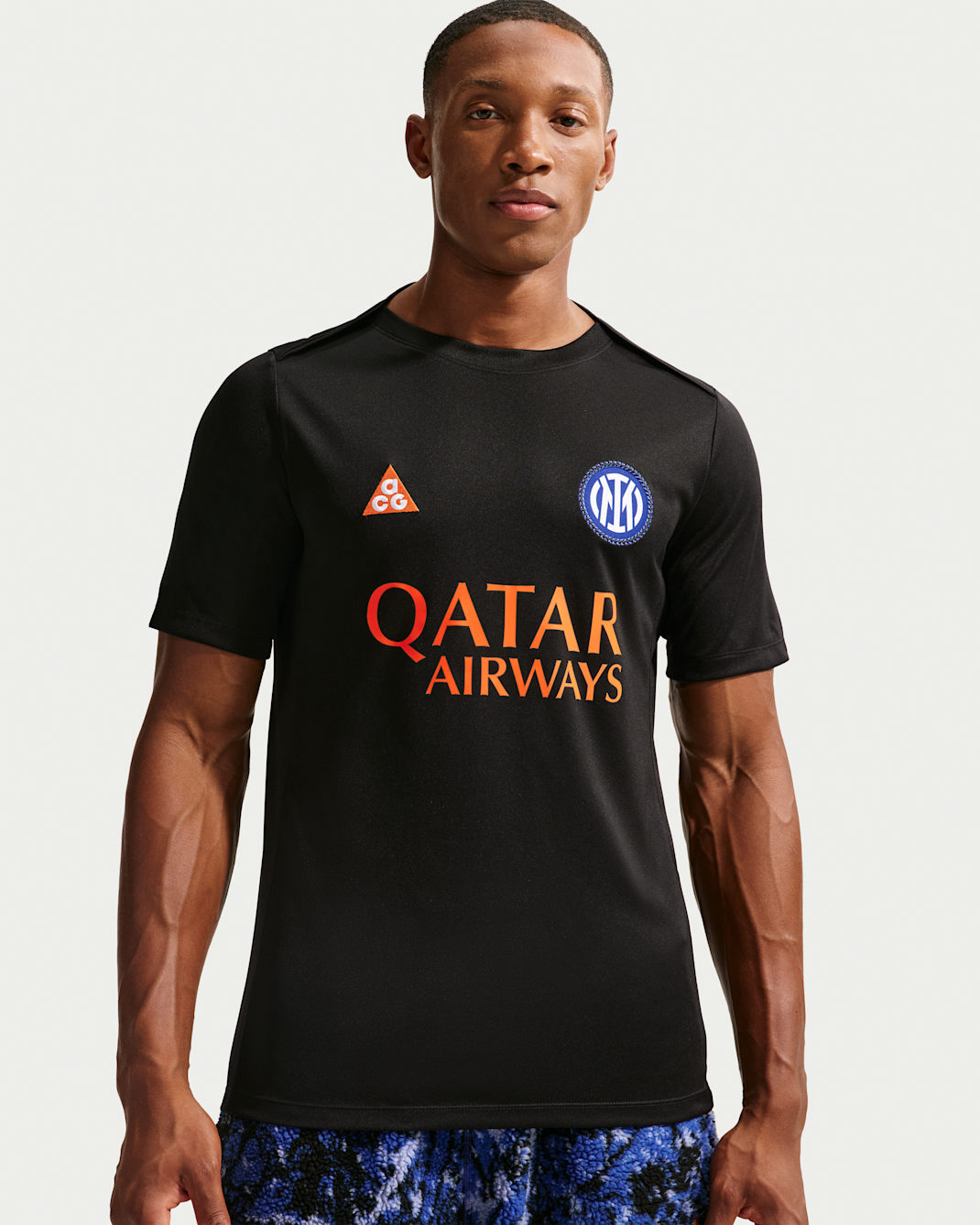 Kortärmad fotbollströja för uppvärmning Inter Milan Academy Pro SE Nike ACG Dri-FIT för män - Svart/Safety Orange