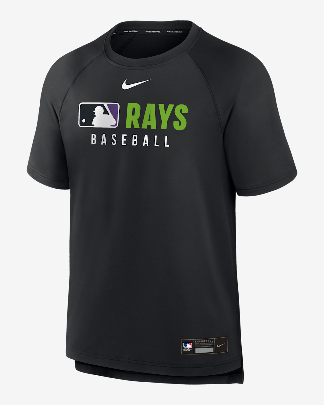 Playera Nike Dri-FIT de la MLB para hombre Tampa Bay Rays Authentic Collection Pregame - Negro