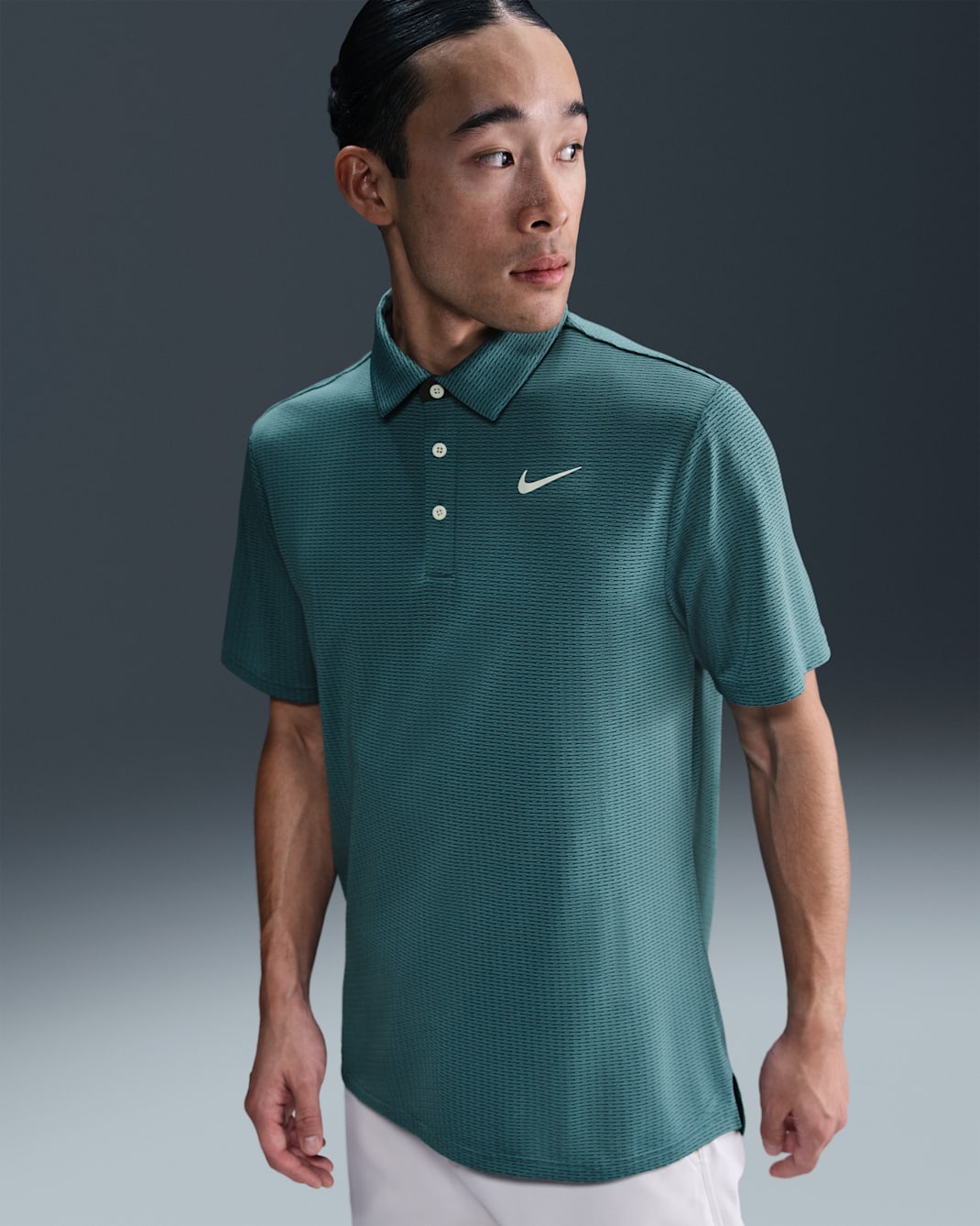 Nike Tour Men's Dri-FIT Textured Golf Polo - Mineral Teal/Pale Ivory