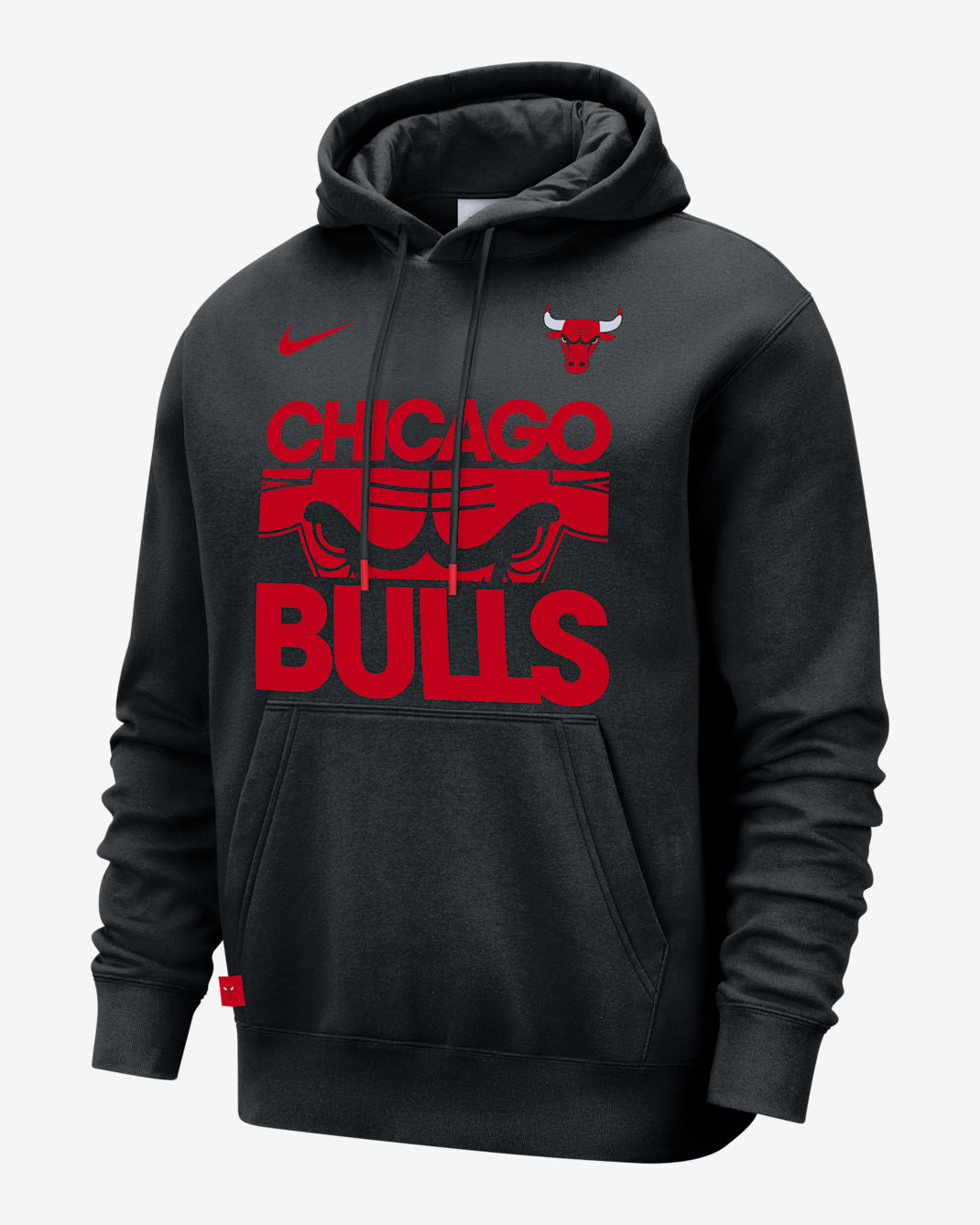 Chicago Bulls Club Courtside Men's Nike NBA Pullover Hoodie - Black/University Red