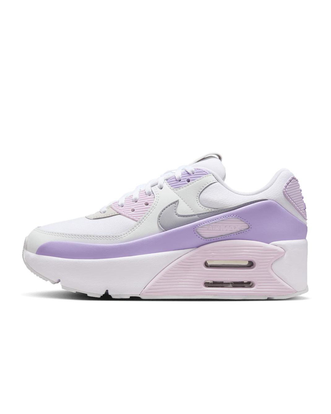 Nike Air Max 90 LV8 Women's Shoes - White/Hydrangeas/Summit White/Wolf Grey