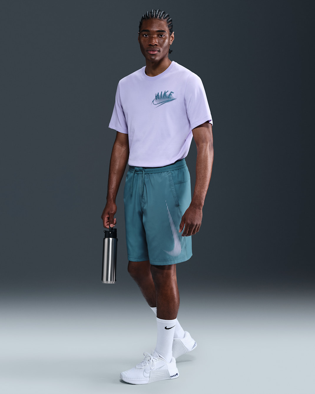 Nike Form Shorts versátiles Dri-FIT de 23 cm sin forro para hombre - Azul humeante/Hortensias