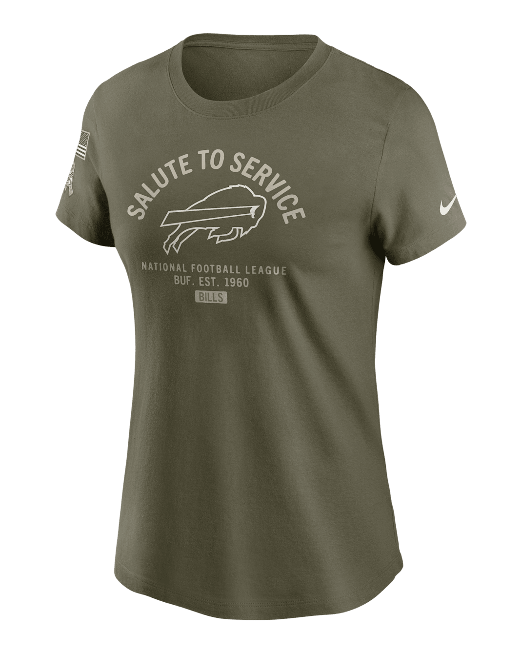 Buffalo Bills Salute to Service Sideline Women's Nike NFL T-Shirt - Olive