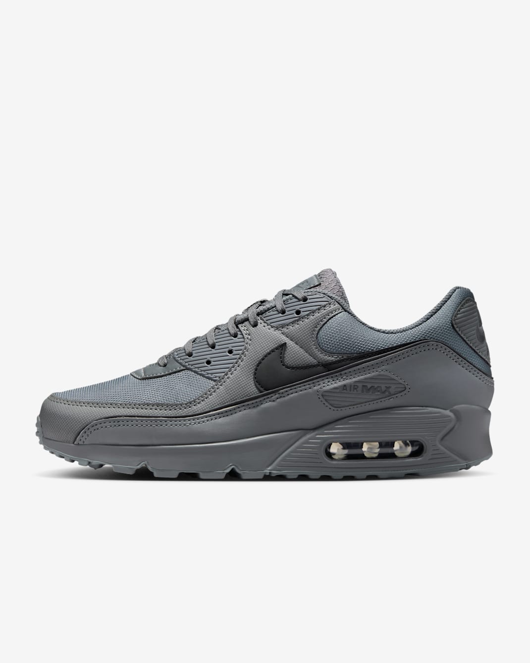 Nike Air Max 90 Premium herenschoenen met reflecterende accenten - Smoke Grey/Smoke Grey/Zwart