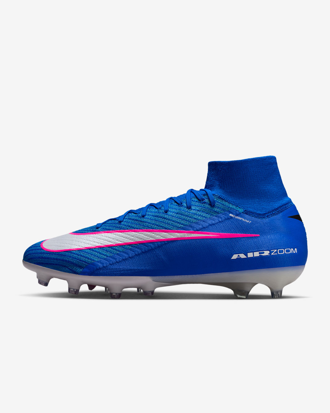 Chuteiras de futebol de cano alto para relva artificial Nike Mercurial Superfly 10 Elite - Azul Racer/Branco
