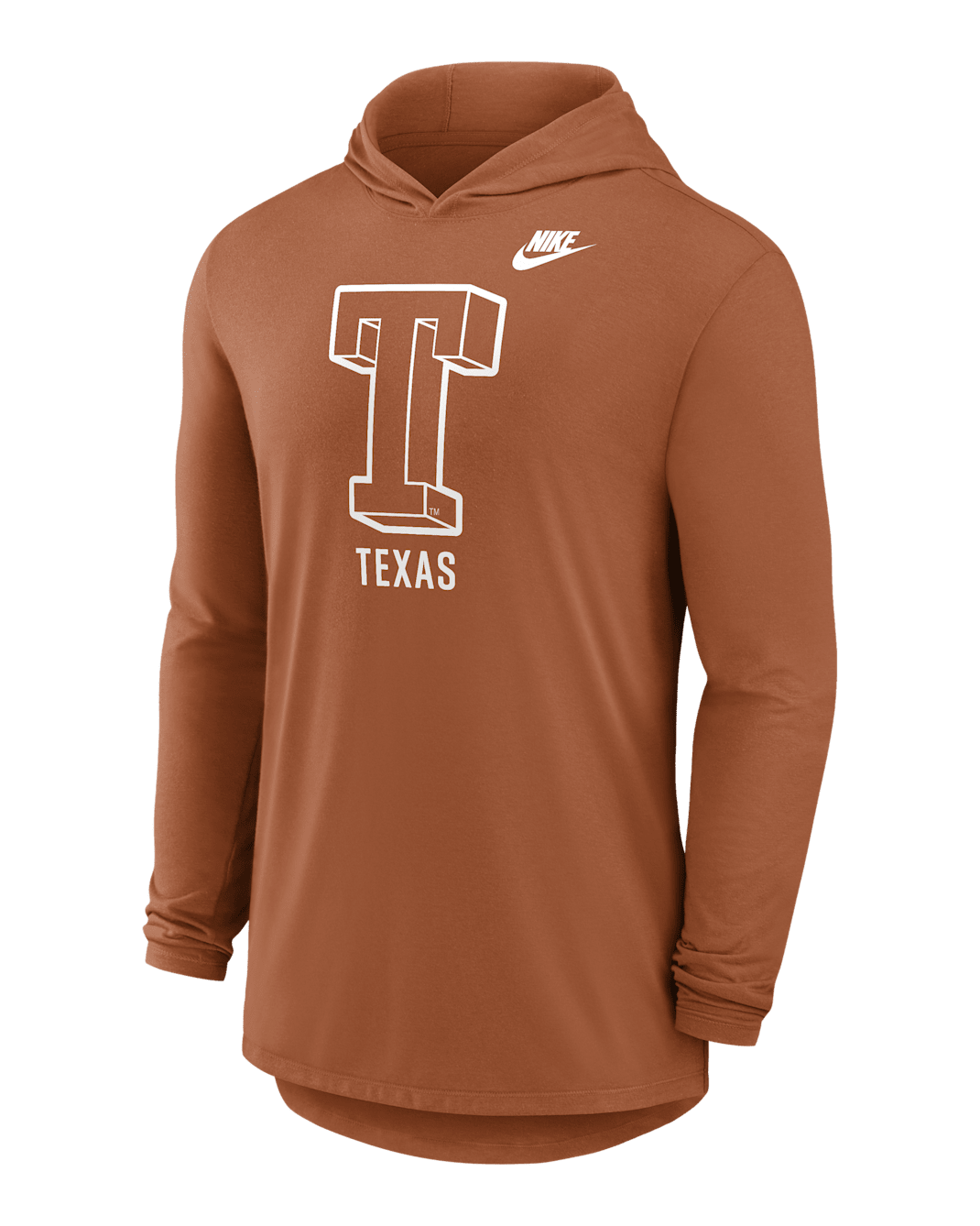 Texas Legacy Men's Nike Dri-FIT College Long-Sleeve Hooded T-Shirt - Burnt Orange