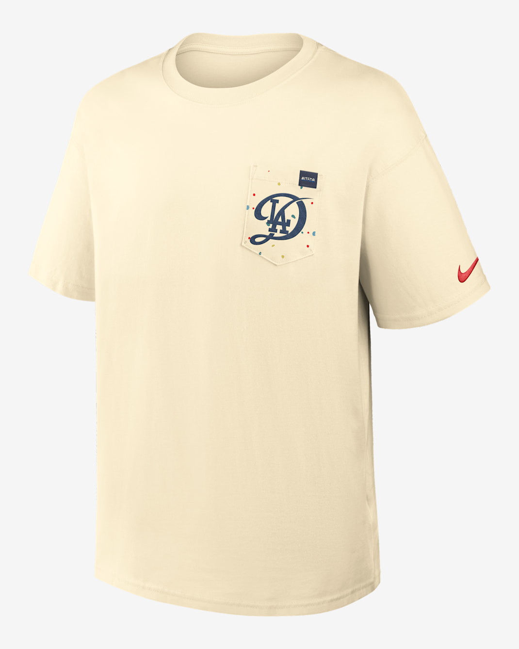 Los Angeles Dodgers City Connect 2-Hit Max90 Pocket Men's Nike MLB T-Shirt - Cream