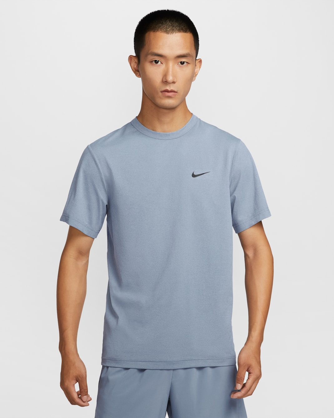 Nike Dri-FIT UV Hyverse Men's Short-Sleeve Fitness Top - Ashen Slate/Black