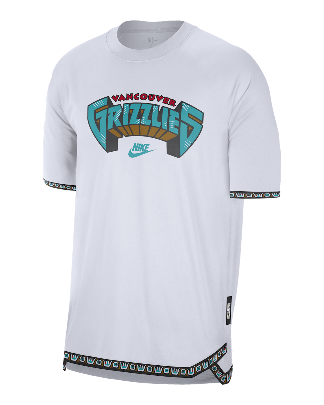 Playera de manga corta Nike Dri-FIT de la NBA para antes del partido para hombre Memphis Grizzlies Hardwood Classics - Blanco