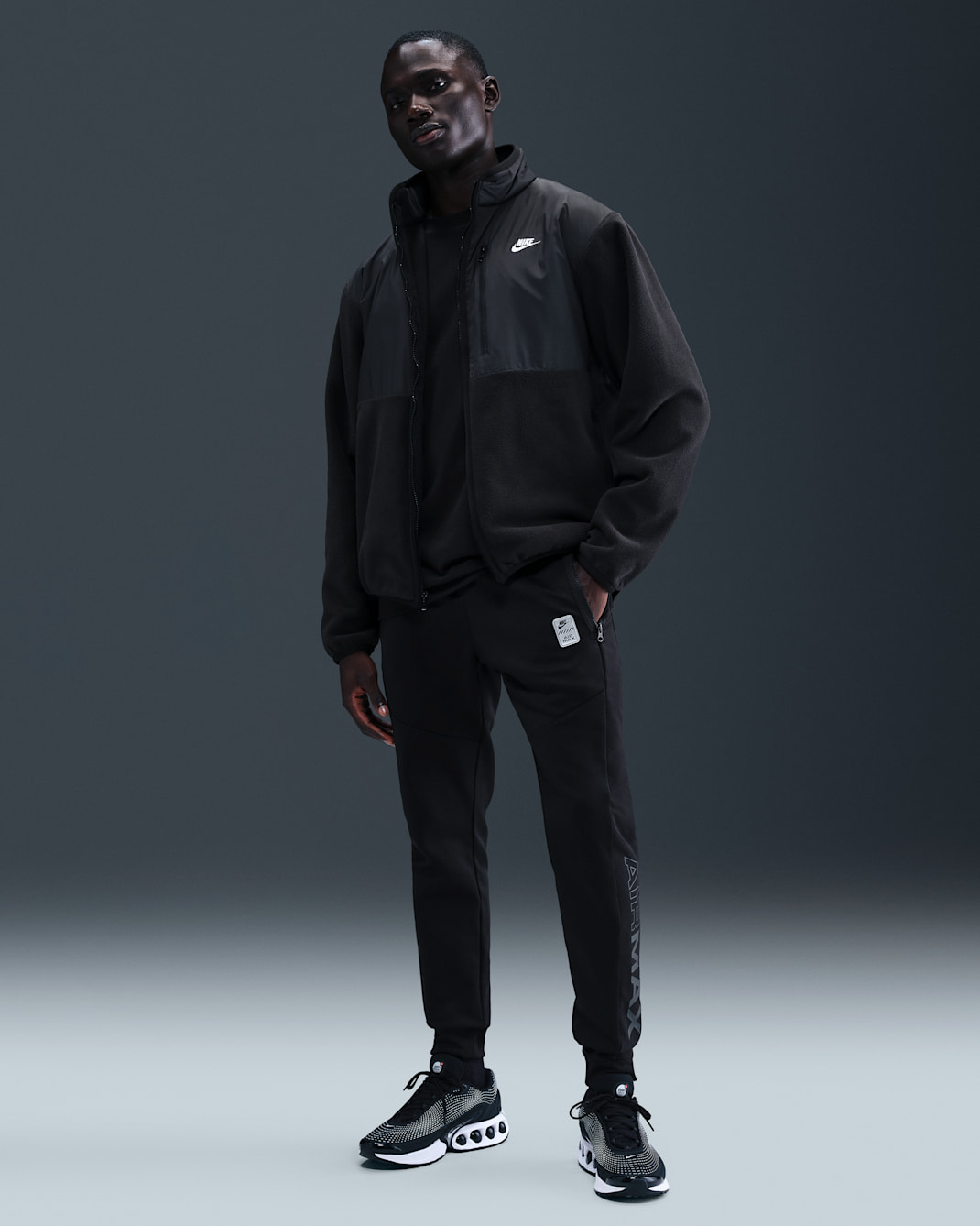 Pantalon de jogging Nike Sportswear Air Max en maille de polyester pour homme - Noir/Noir/Noir