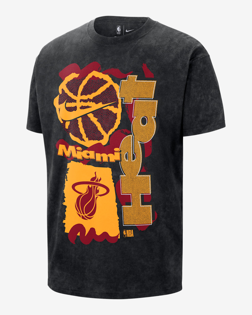 Miami Heat Courtside Men's Nike NBA Max90 T-Shirt - Black/Black