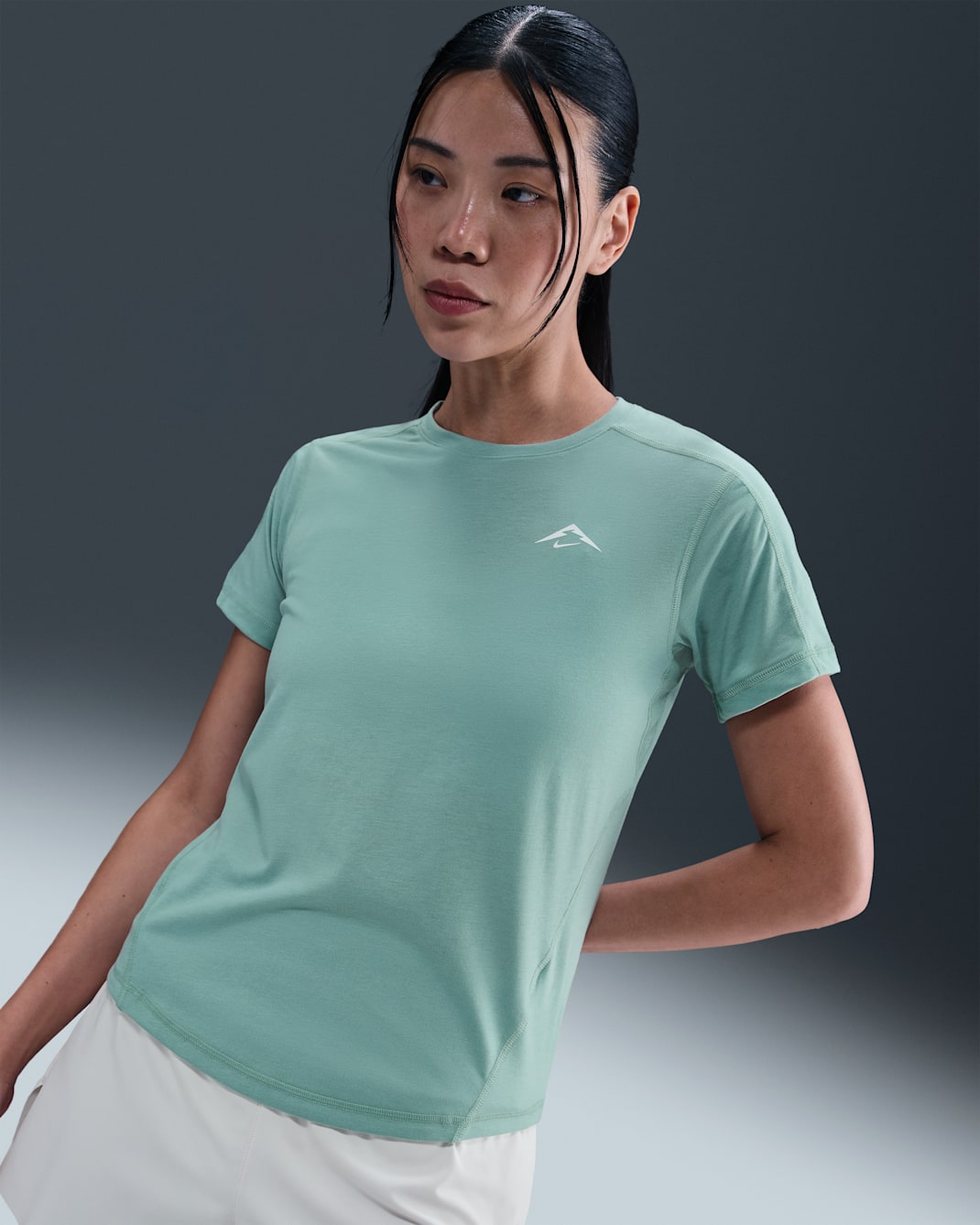 Nike Trail Women's Dri-FIT Short-Sleeve Running Top - Cannon/Summit White