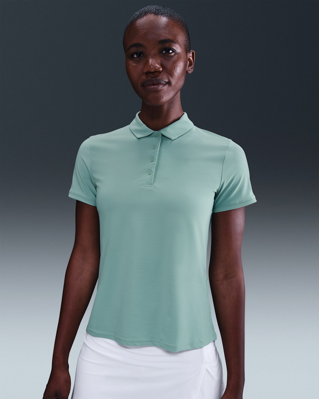 Polo de golf de manga corta Dri-FIT para mujer Nike Victory - Cañón/Blanco