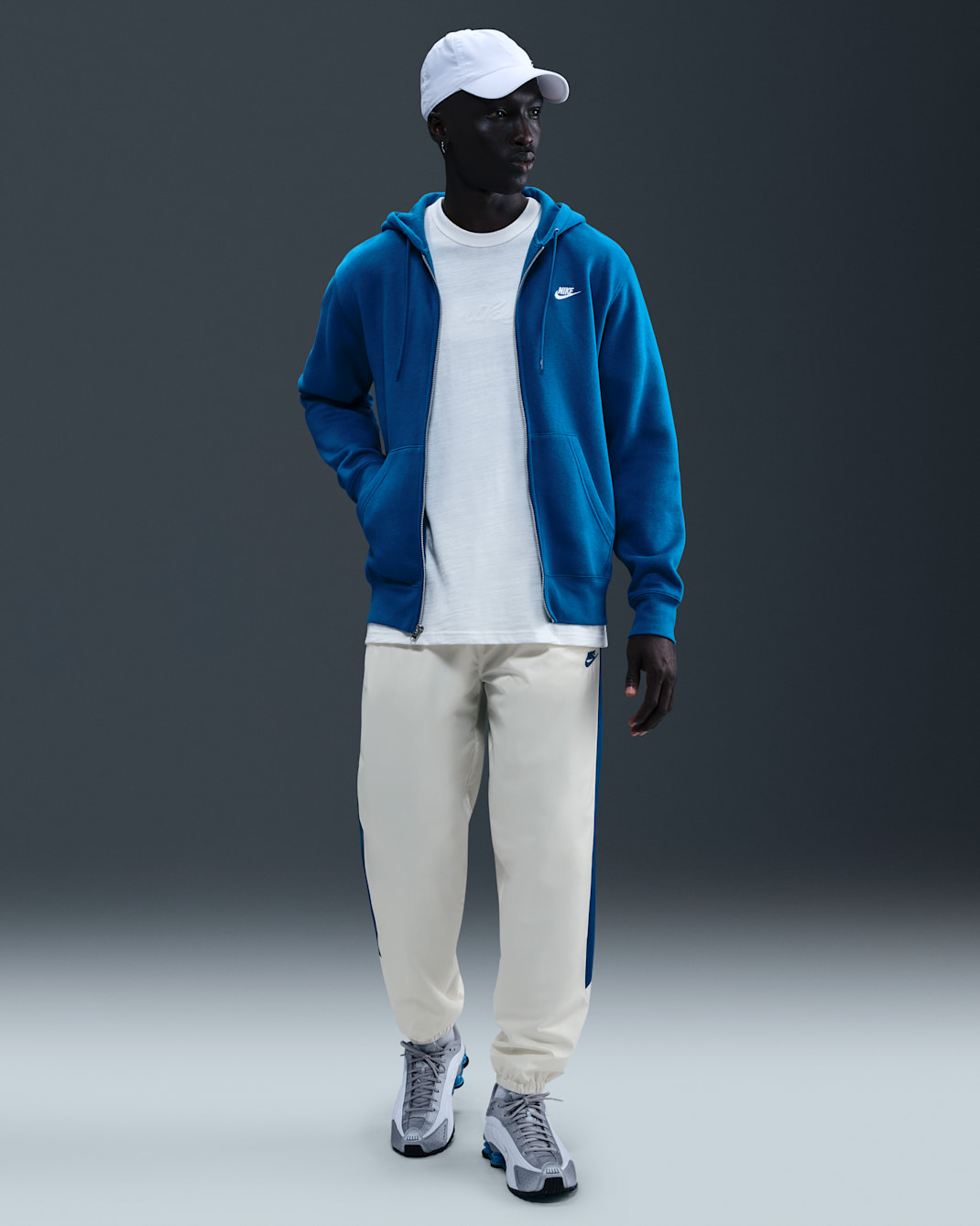 Nike Windrunner Men's Lined Pants - Sail/Court Blue/Court Blue