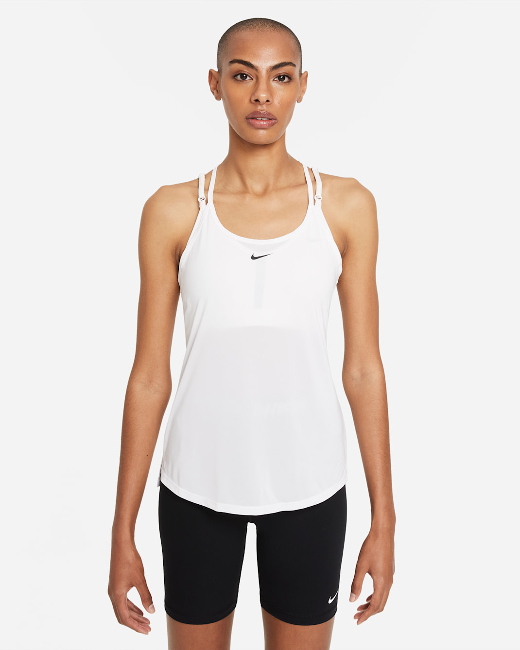 Camiseta de tirantes de ajuste estándar para mujer Nike Dri-FIT One Elastika - Blanco/Negro