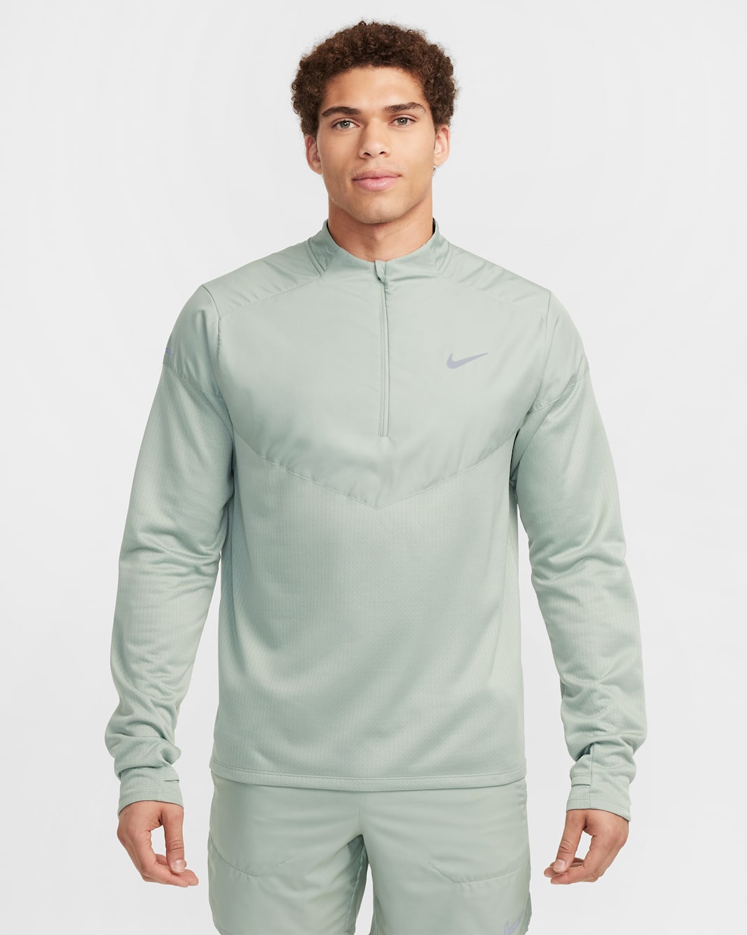Camisola de running repelente de água Therma-FIT com fecho até meio Nike Sphere para homem - Jade Horizon