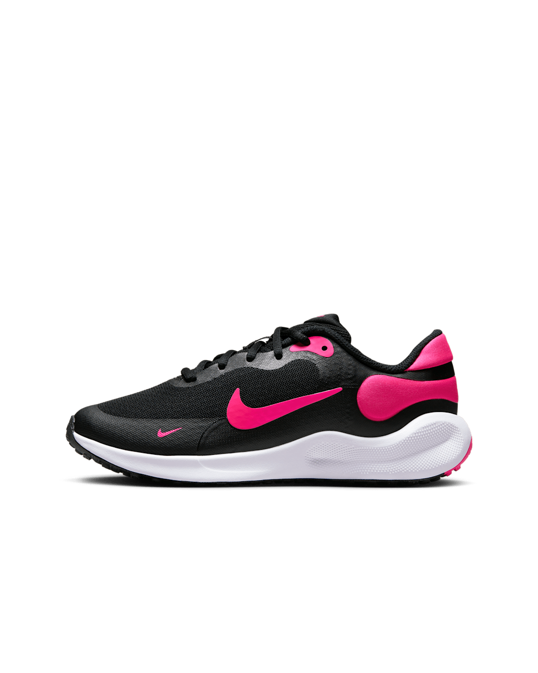 Nike Revolution 7 Older Kids' Road Running Shoes - Black/White/Hyper Pink