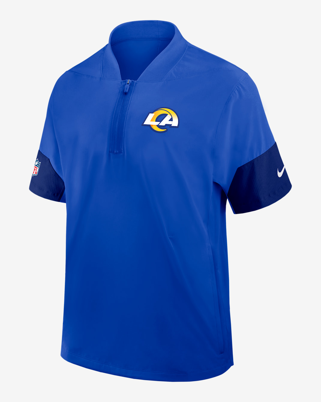 Los Angeles Rams Sideline Coach Men's Nike NFL 1/2-Zip Short-Sleeve Jacket - Blue