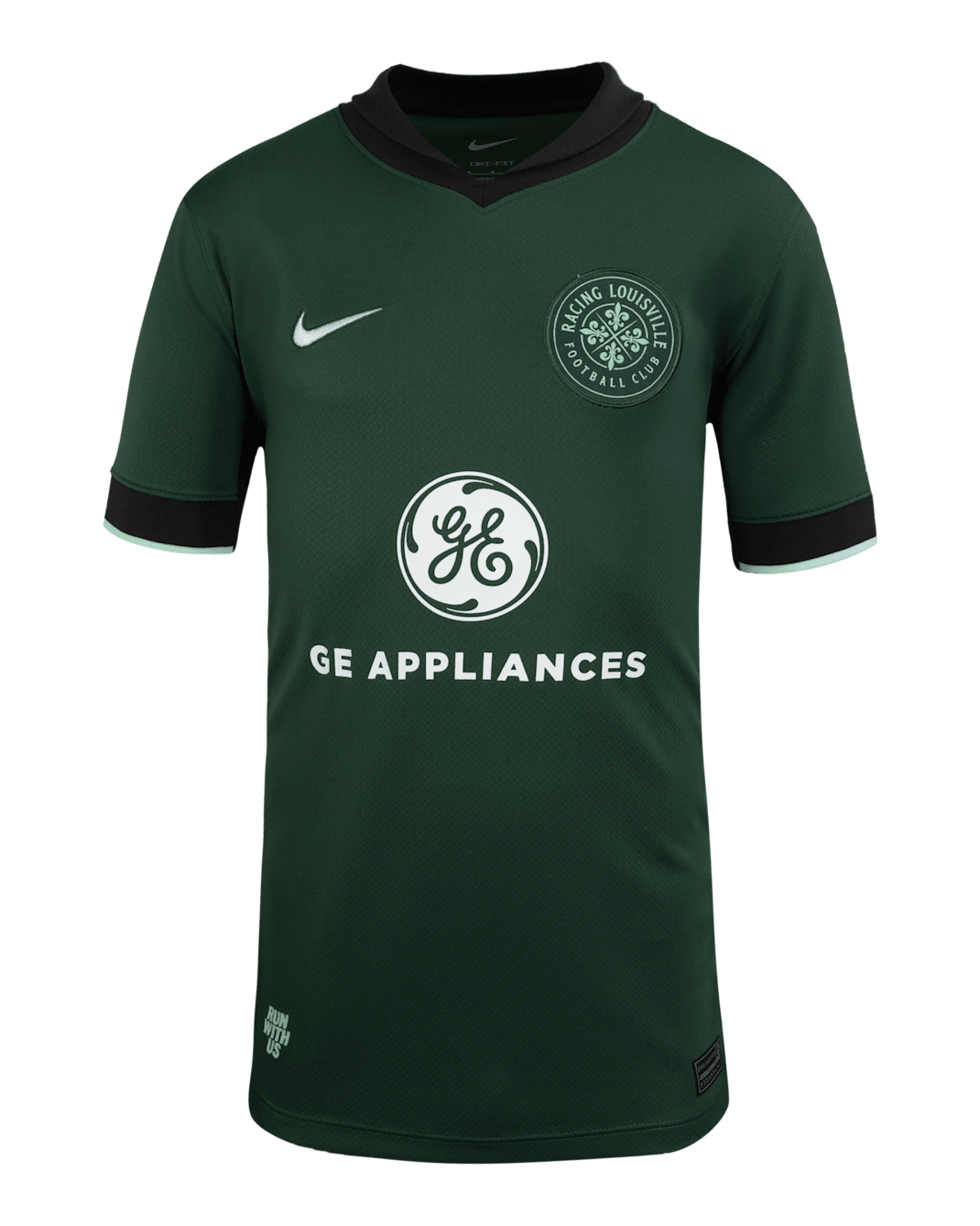 Racing Louisville FC 2025 Stadium Away Big Kids' Nike Dri-FIT NWSL Replica Jersey - Fir/Night Forest