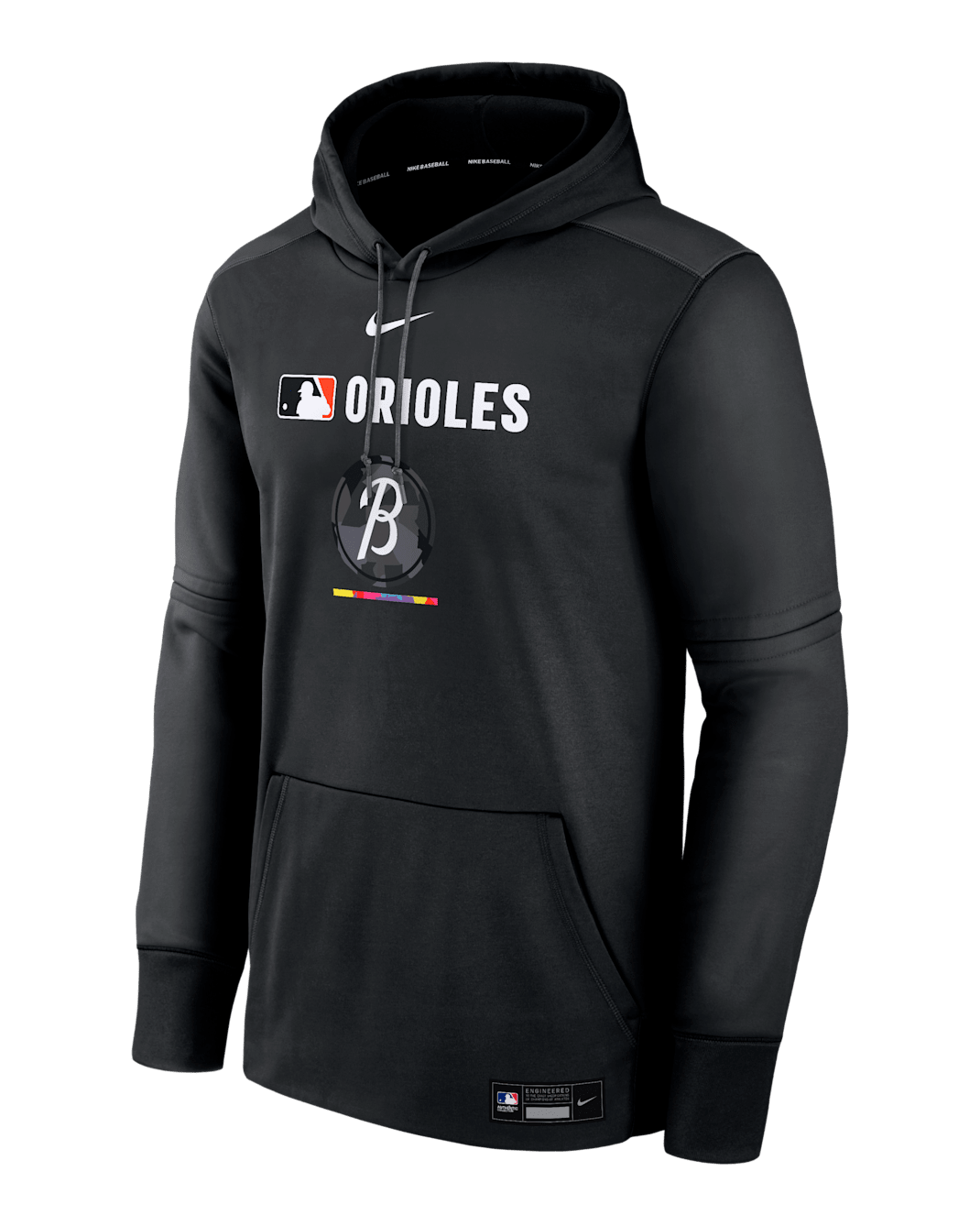 Baltimore Orioles Authentic Collection City Connect Men's Nike Therma MLB Pullover Hoodie - Black