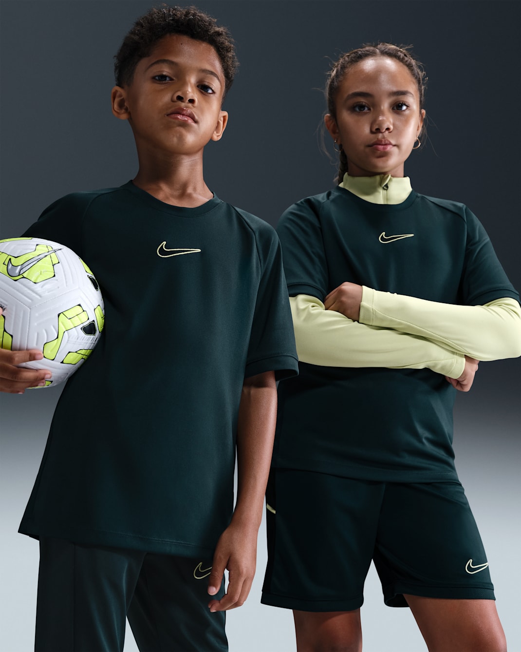 Nike Academy Big Kids' Dri-FIT Short-Sleeve Soccer Top - Seaweed/Seaweed/Black/Black