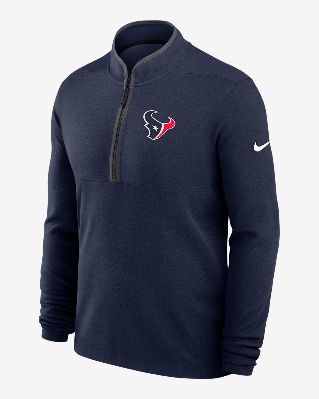 Houston Texans Logo Victory Men's Nike Dri-FIT NFL 1/2-Zip Long-Sleeve Top - Navy