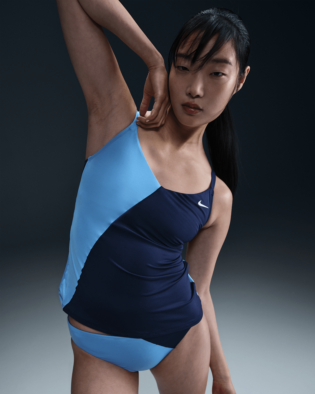 Nike Swim Women's V-Neck Tankini - Midnight Navy