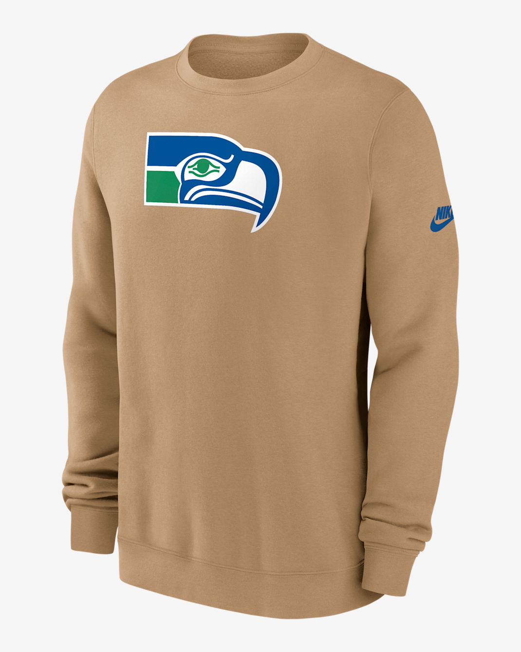 Seattle Seahawks Swing Pass Rewind Club Men's Nike NFL Pullover Crew - Tan/Beige