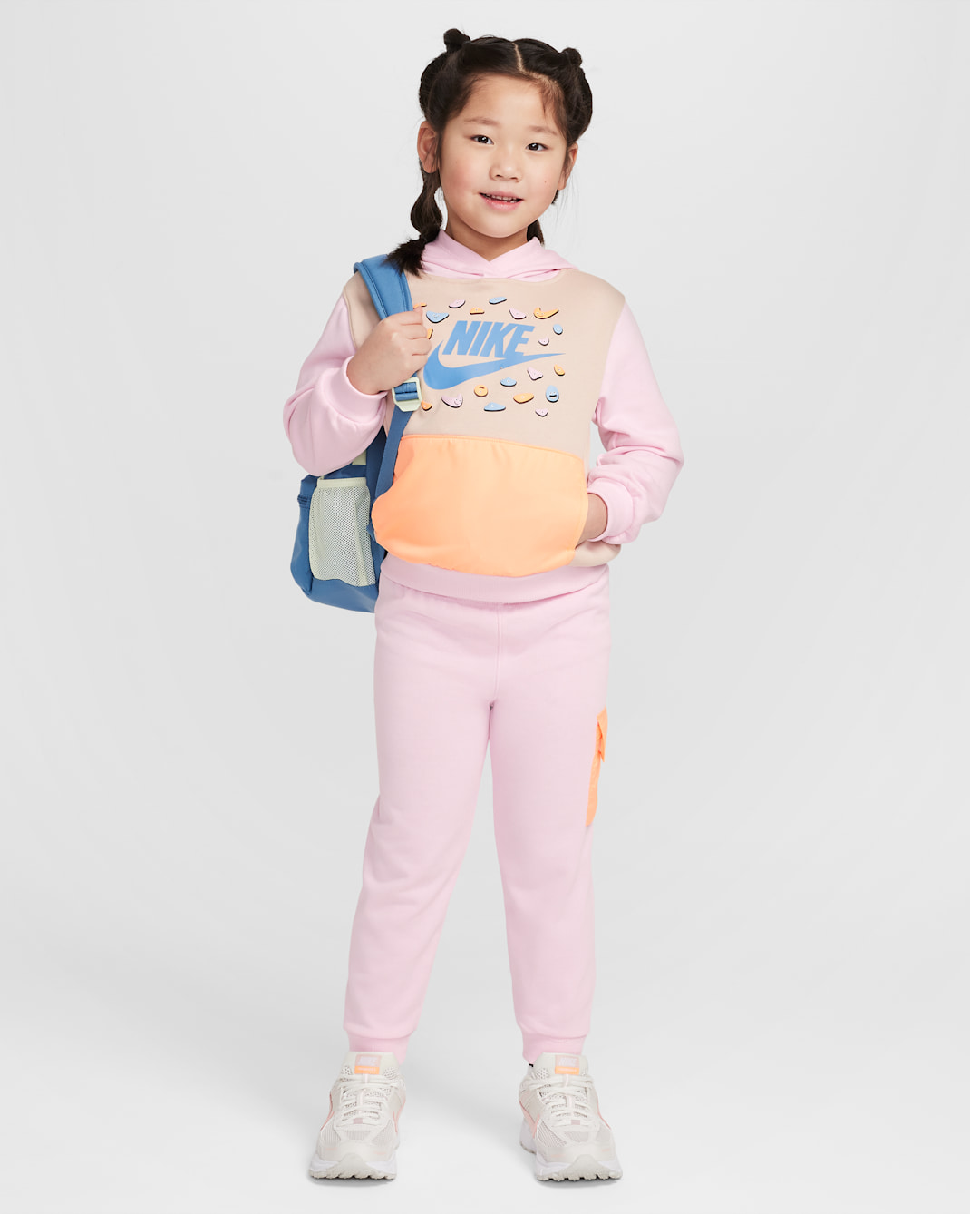 Nike Little Kids' 2-Piece Keep Climbing French Terry Pullover Hoodie Set - Pink Foam