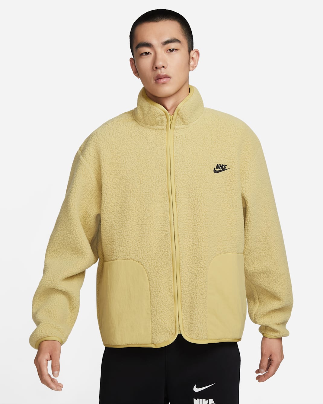 Nike Club Fleece Men's Winterized Jacket - Buff Gold/Black