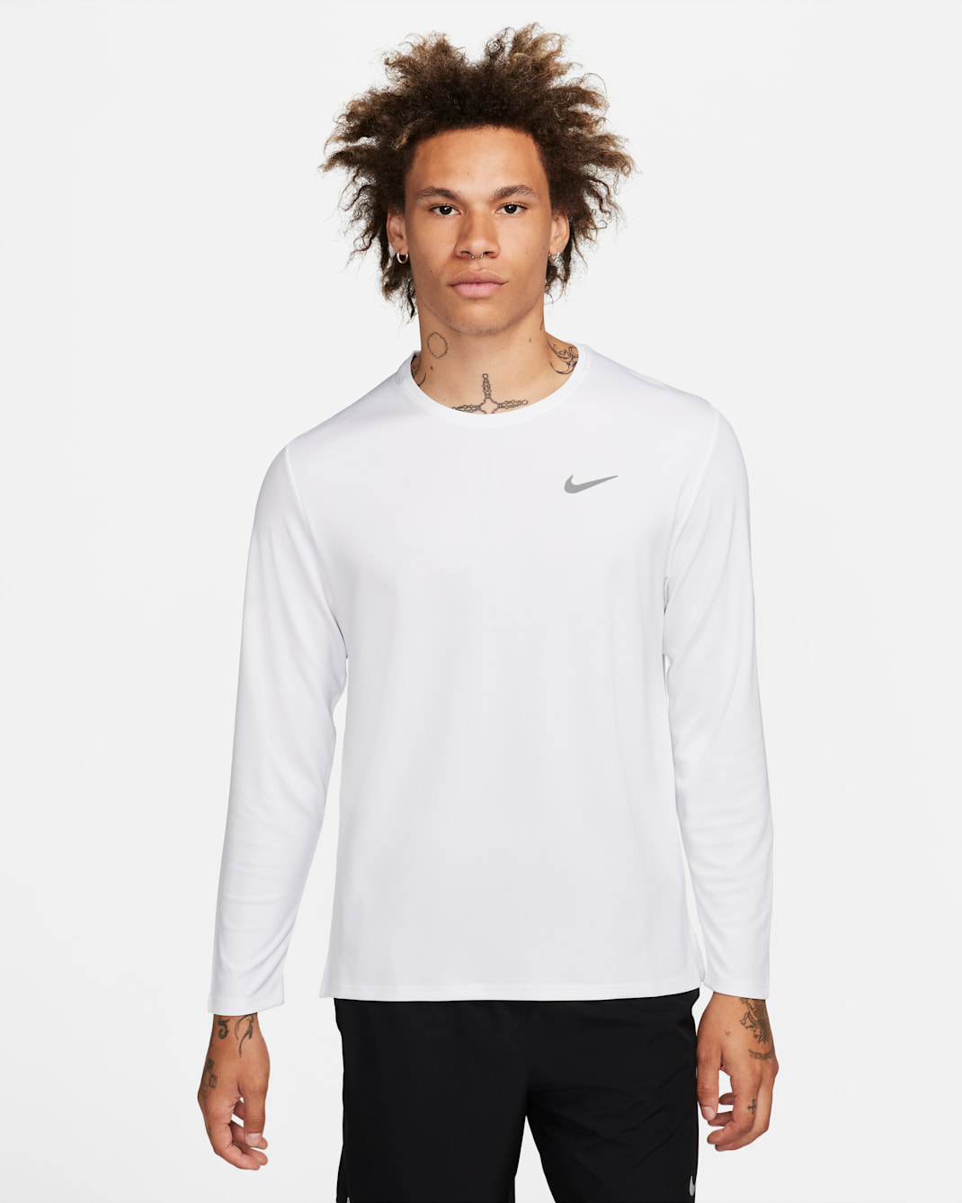 Nike Miler Men's Dri-FIT UV Long-Sleeve Running Top - White
