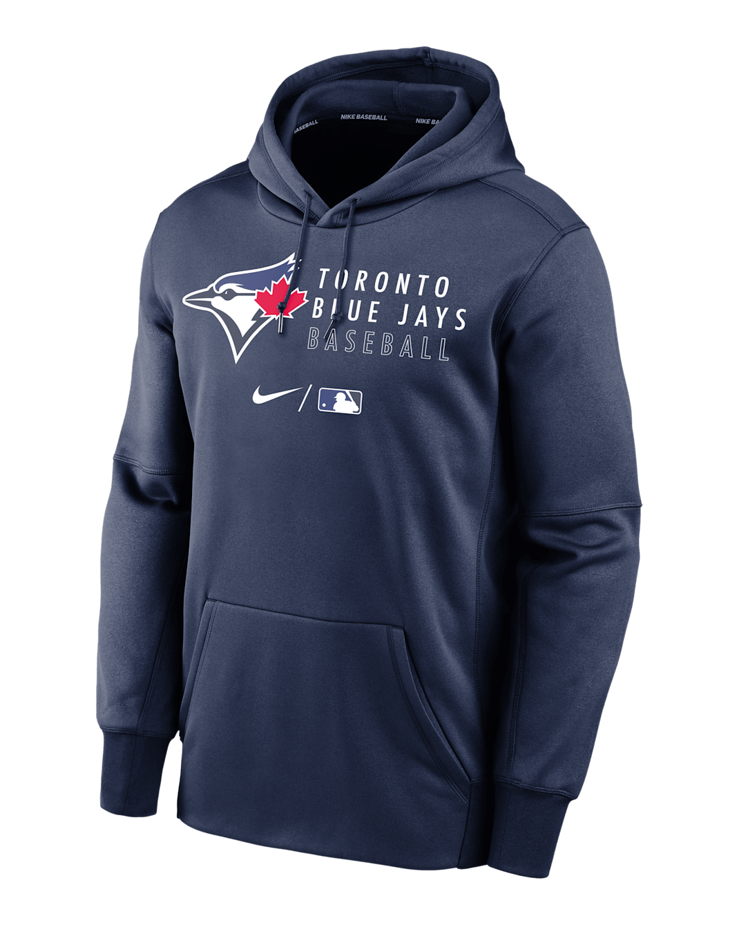Toronto Blue Jays Authentic Collection Logo Stack Men's Nike Therma MLB Pullover Hoodie - Navy
