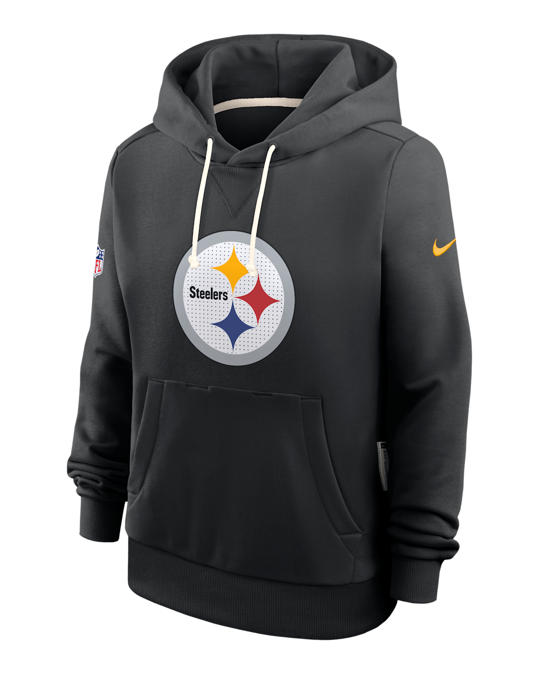 Sudadera con gorro sin cierre Nike Dri-FIT de la NFL para mujer Pittsburgh Steelers Sideline - Negro