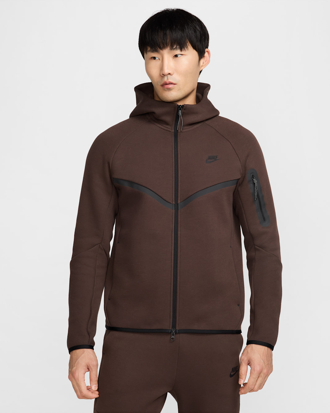 Nike Tech Men's Fleece Windrunner Full-Zip Jacket - Baroque Brown/Black