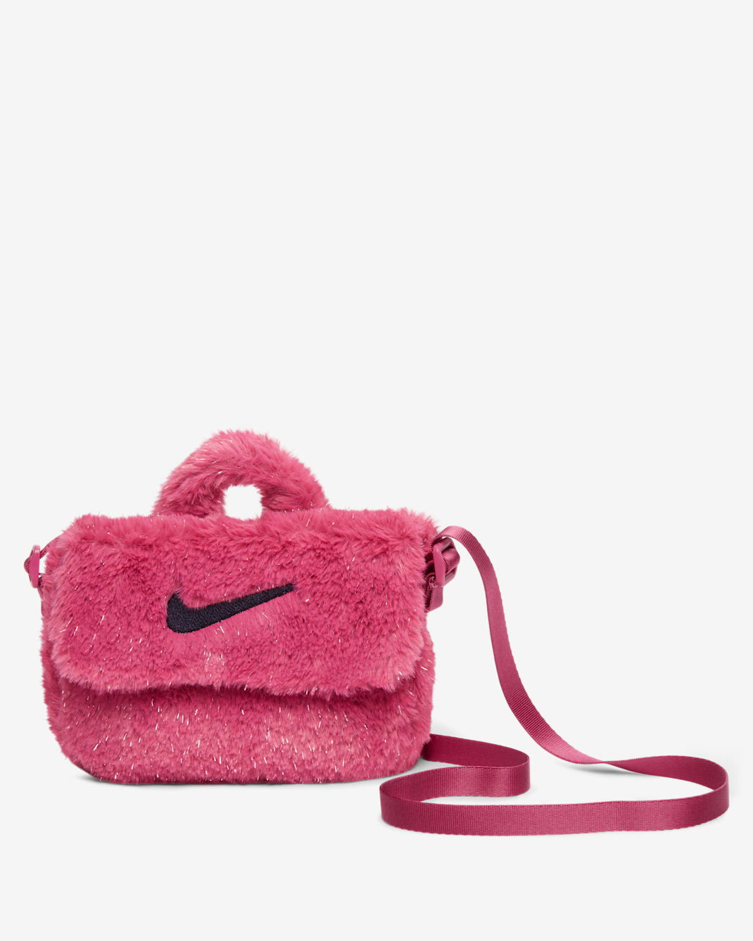 Nike skulderveske med fuskepels til store barn (1 l) - Sweet Beet/Cave Purple/Cave Purple