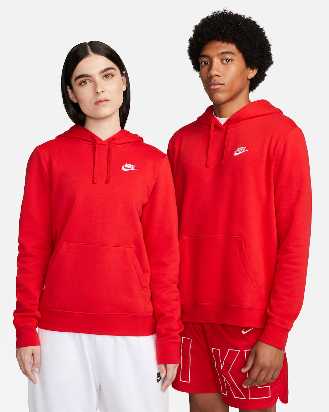 Nike Sportswear Club Fleece Women's Pullover Hoodie - University Red/White