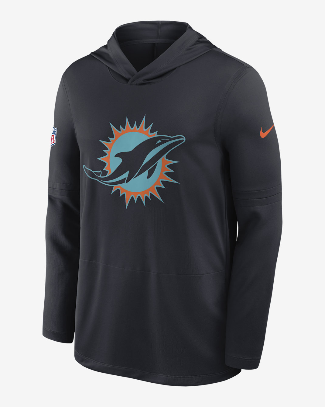 Miami Dolphins Rivalries Collection Sideline Men's Nike Dri-FIT NFL Long-Sleeve Hooded Top - Navy